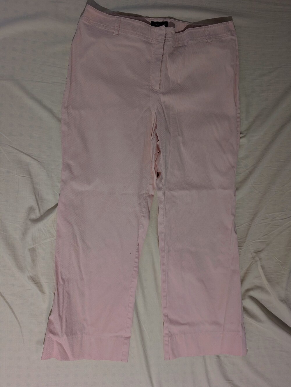 EUC Vintage Ann Taylor Women's Cotton Twill Straight Leg Pants Light Pink Sz 14